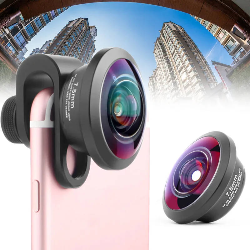 

Full Frame Fisheye Wide Macro Camera Screen Mobile Phone Lens 238 Degree Stereoscopic Photo Lens 7.5mm Angle Field Smartphone