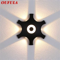 oufula modern wall lamps fixture led sconces black creative home decorative for stair aisle bedroom living room