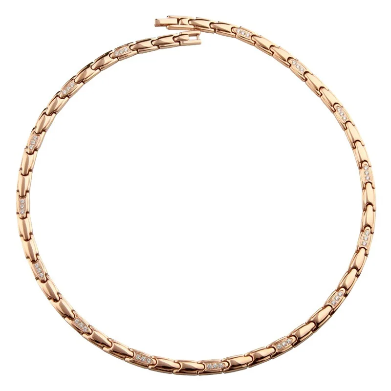 

18K Gold Plated Rose Gold Titanium Steel Necklace Women 210325-37