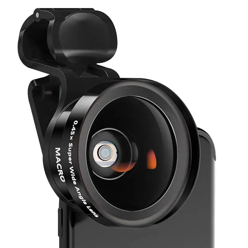 Большая диафрагма HD телефон объектив 52Uv 0.45X широкоугольный и 15X макрообъектив 2 в 1 клип-на объектив камеры мобильного телефона для iPhone samsung r20