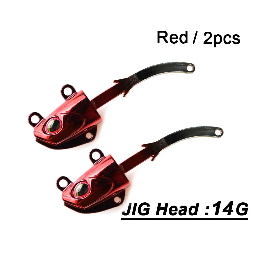 14g Red jig 2pcs TOMA, новинка, черная блесна, джиг, приманка для рыбалки, мягкая, щука, приманка, 14 г, 21 г, 2 крючка, бас, рыбалка на сельдь, Мягкая приманка, лодка, код, морская приманка - Цвет: 14g Red jig 2pcs