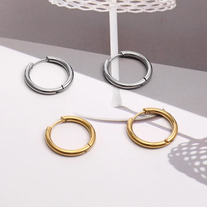 Модный Круг цвет золотой креольские серьги для женщин и мужчин высокое качество