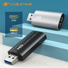 Карта видеозахвата CABLETIME, 4K, HDMI, USB 3,0, 2,0, 60 кадров в секунду, для переключения камеры, потоковой записи, PS4, DVD, запись C371
