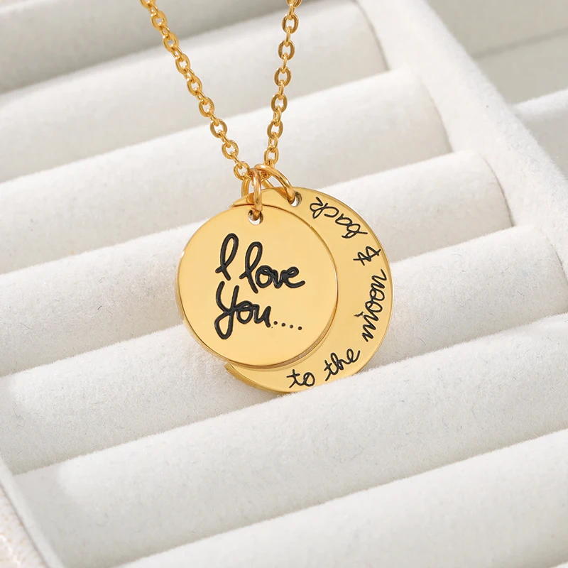 Колье с надписью I love You to the Moon &amp back you moon подарок для влюбленных ювелирные изделия