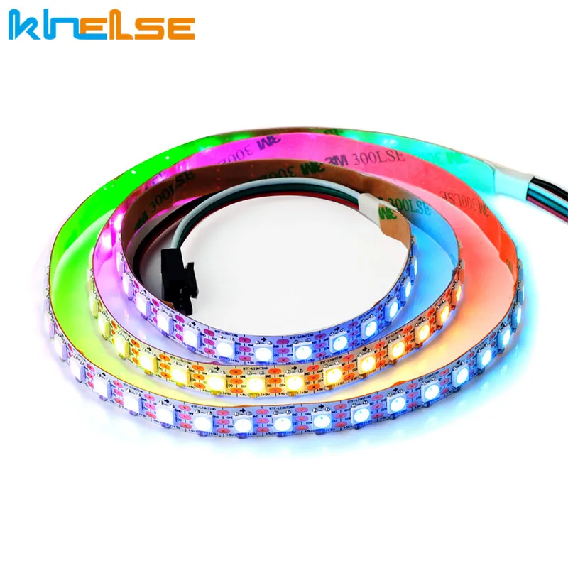 WS2812B Светодиодные ленты длиной 1 м/2 м/4 м/5 м DC 5V RGB 30/60/144 светодиодный s смарт Addressable