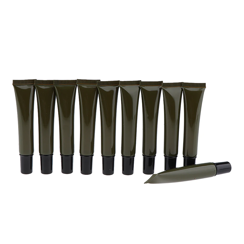 

10x20 мл пустые трубки для крема для глаз, зеленая пластиковая бутылка, косметические мягкие контейнеры