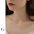 GHIDBK модное ожерелье из натурального пресноводного жемчуга в стиле барокко для женщин тройное звено золотое ожерелье на цепочке 18 K элегантные ювелирные изделия