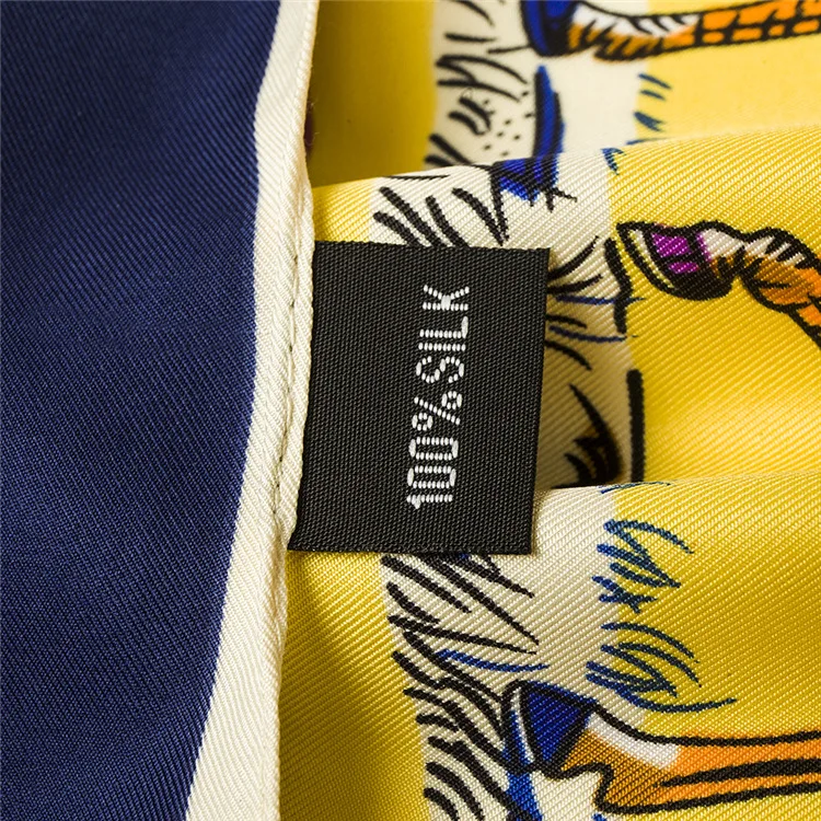 

Spring 2021 Luxury Scarves Classic high-quality printed 100cm*100cm silk twill square scarf for ladies Western silk scarves