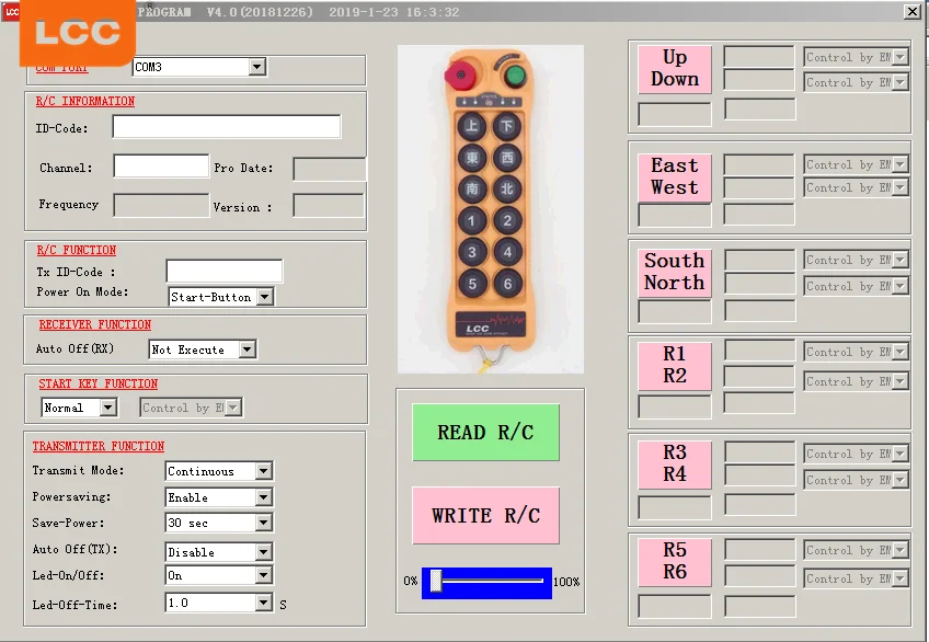 

LCC Q600 industrial 6 keys apollo telecrane hydraulic lift wireless remote control