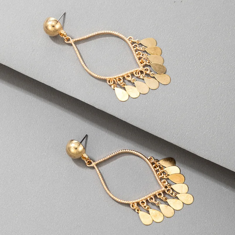 

2021 Korean Jewelry Simple Drop-shaped Tassel Dangle Earrings Party Accessories for Women