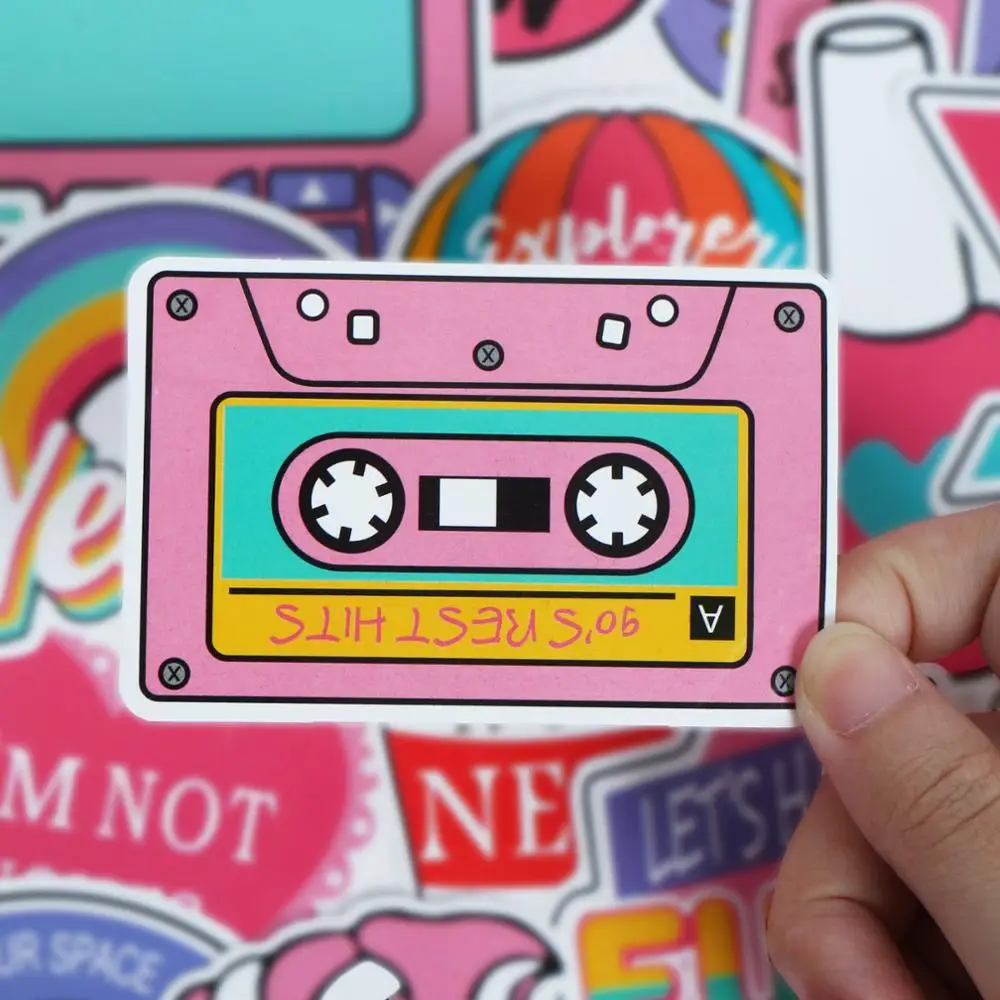 60 шт. смешанные Розовые наклейки водонепроницаемый домашний декор каракули