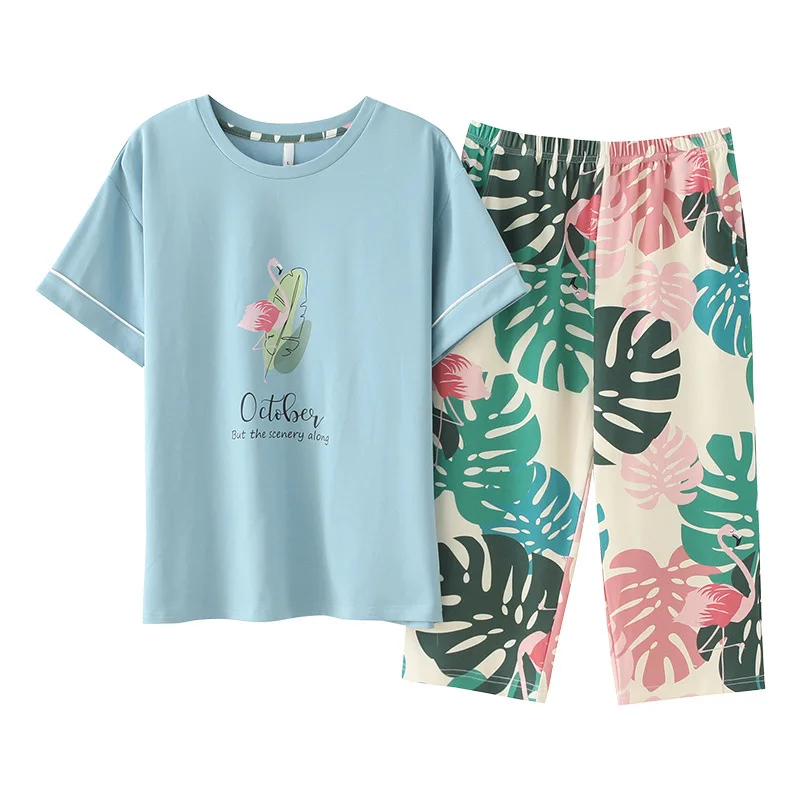 Женская пижама с принтом Журавля комплект из 2 предметов мягкая женская