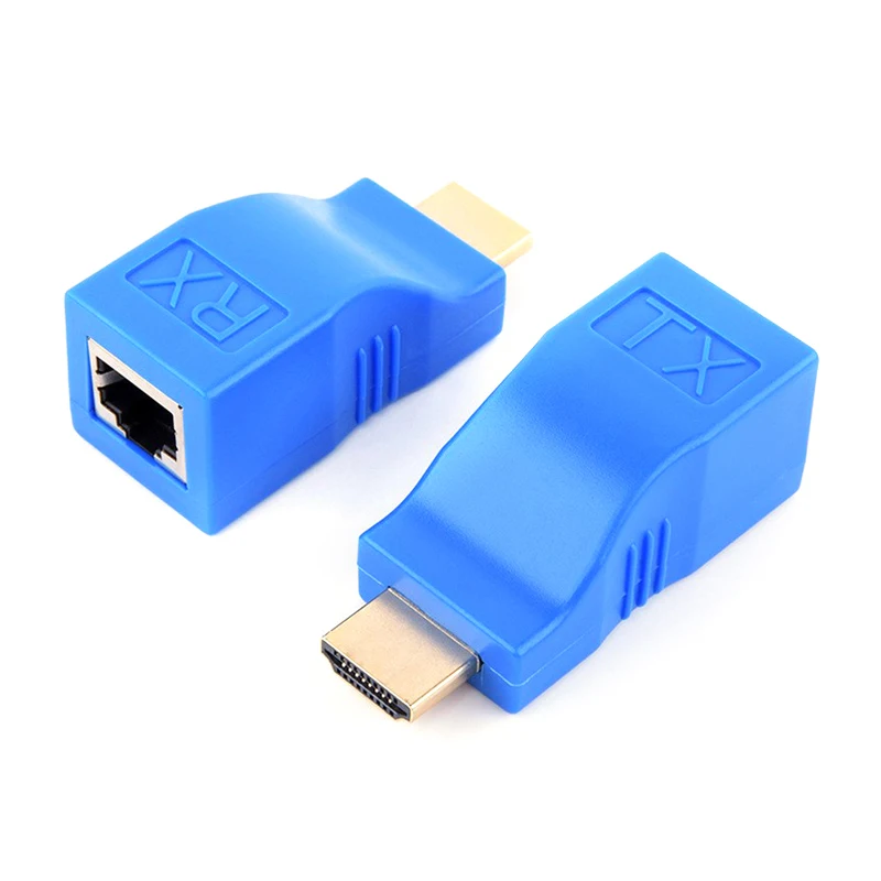 Новинка HDMI совместимый удлинитель 1080P RJ45 порты локальной сети HD 30 м более CAT5e/6 UTP LAN