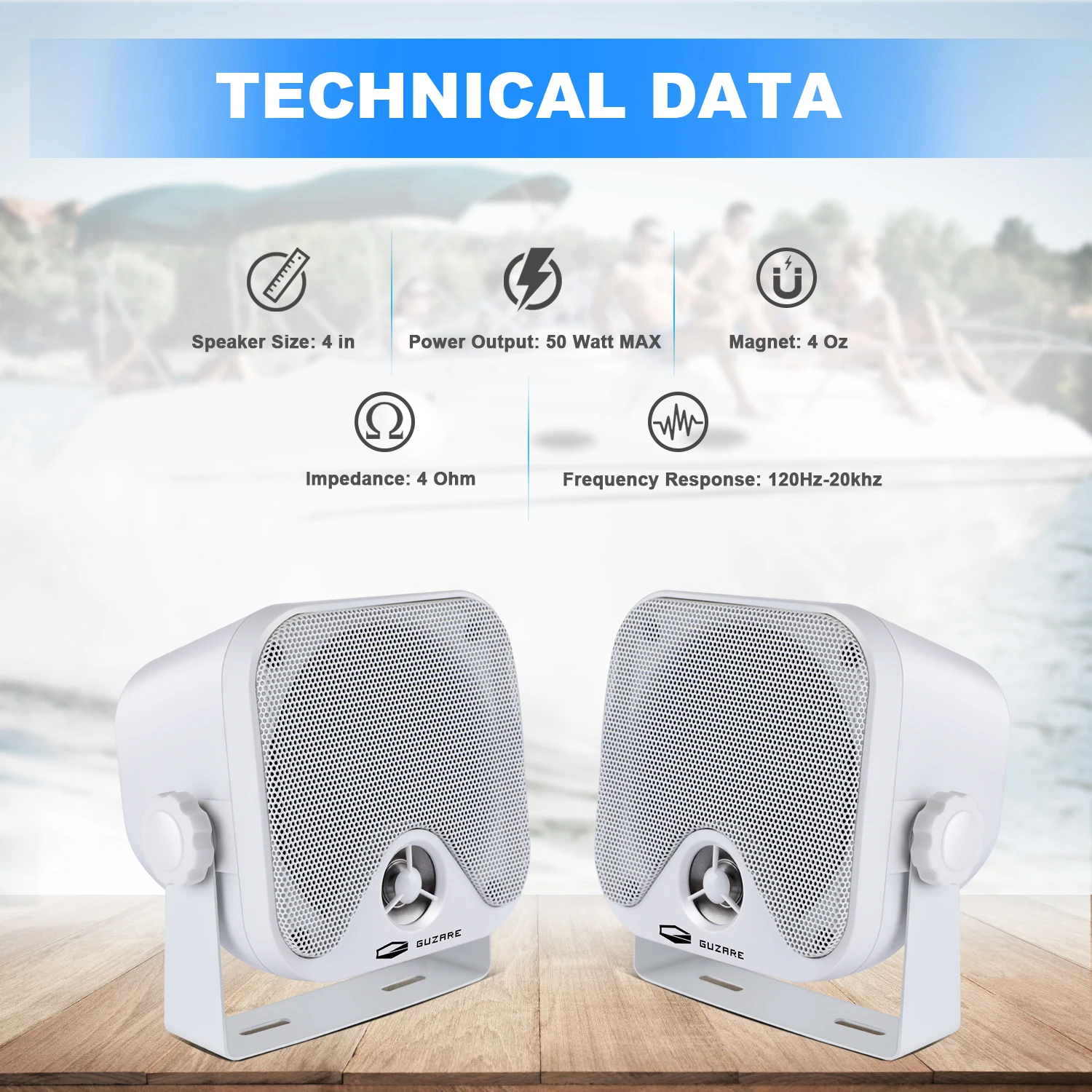 4-дюймовый судовой телефон динамики для лодки поверхностный монтаж ATV UTV тележка