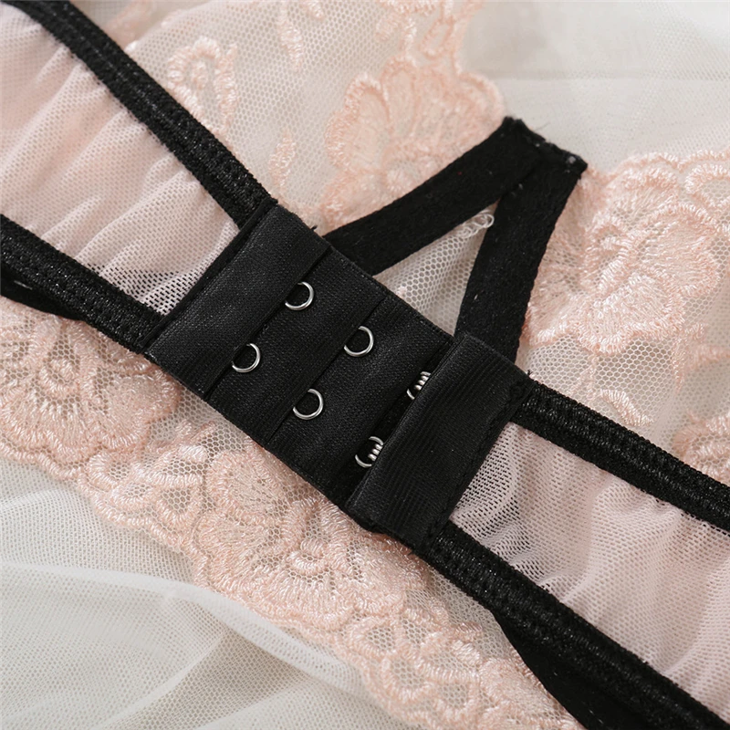 

AIIOU Women Lingerie Underwear Set Sexy Lace Transparent Pink Bra G-String Sexy Women Bra Suit Exotic Apparel Lenceria Femenina