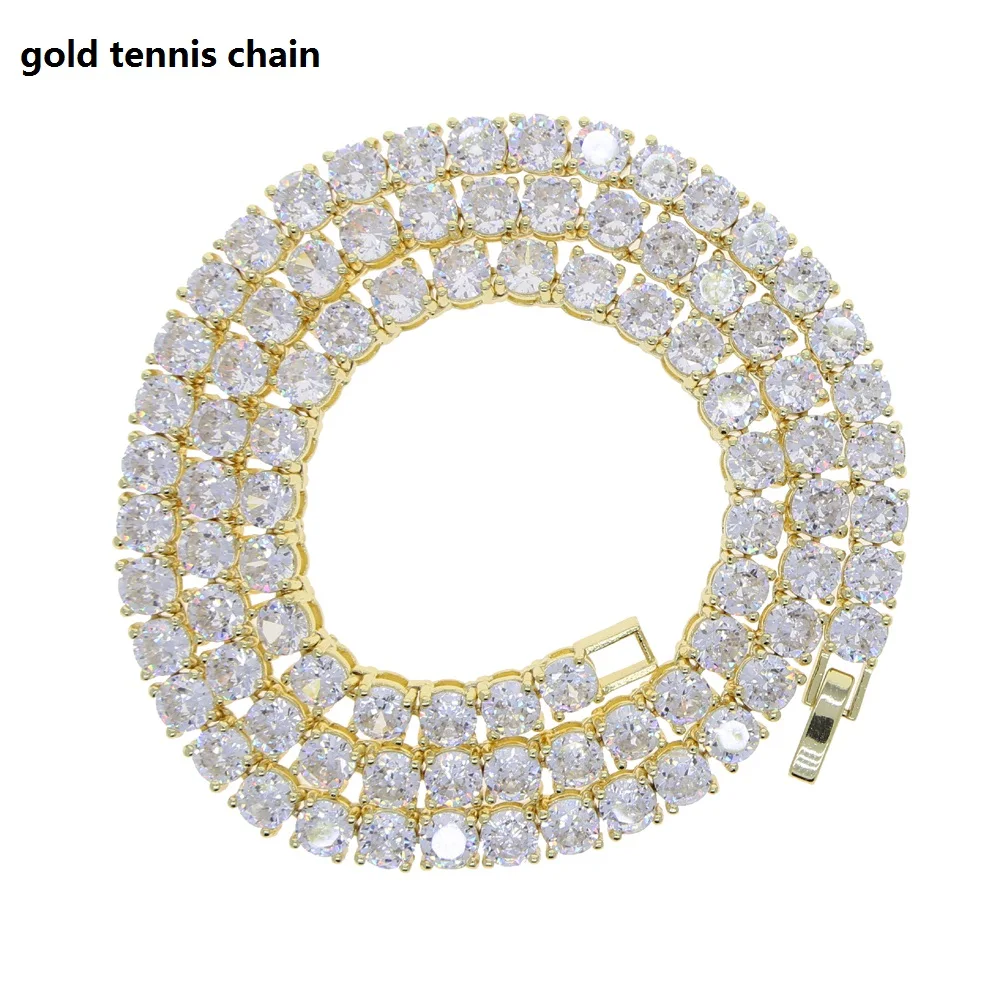 МУЖСКАЯ ТЕННИСНАЯ цепь в стиле хип-хоп теннисная золотого и серебряного цвета 1