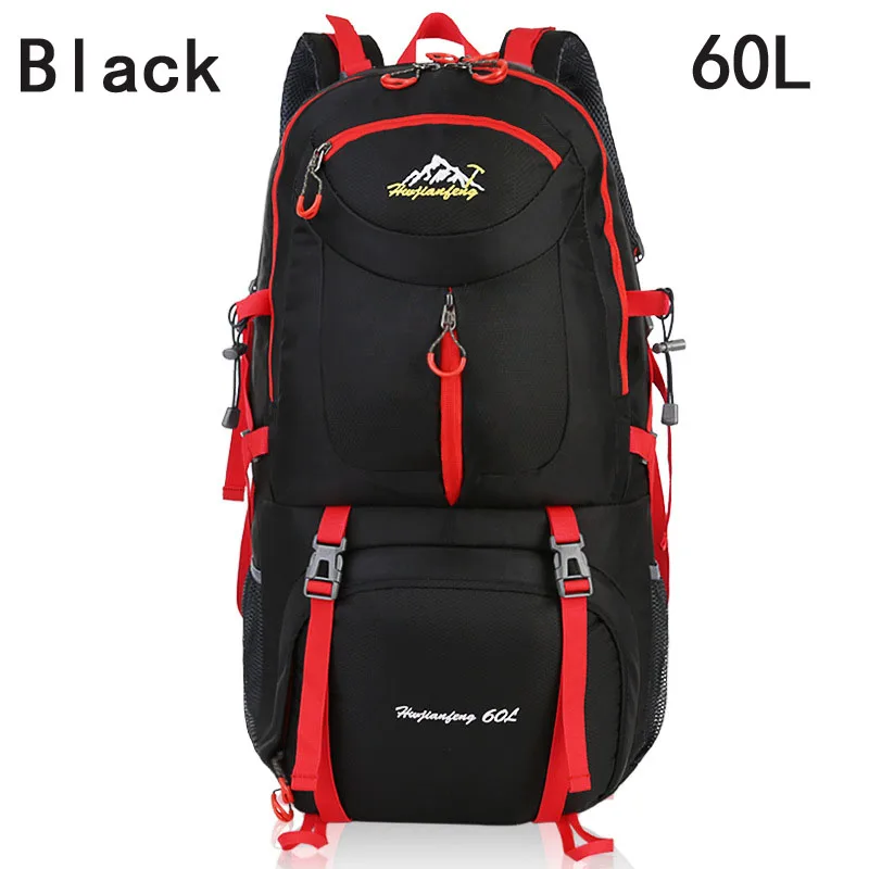 Black 60L 40л 50л 60л наружные водонепроницаемые сумки рюкзак мужской горный Альпинизм спортивный рюкзак походный рюкзак женская Сумка для кемпинга дорожная сумка - Цвет: Black 60L