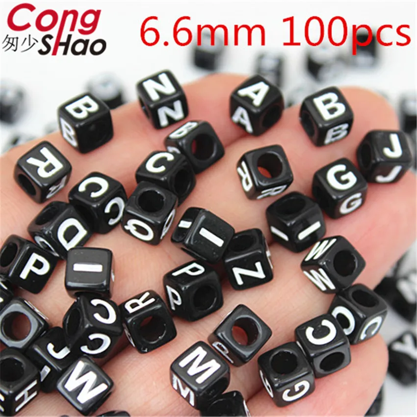 Бусины с разнообразными буквами круглые плоские кубик алфавита акриловые бусины