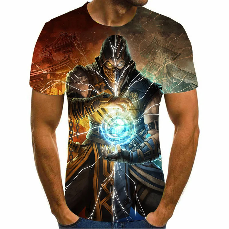 

2021 New Mortal Kombat 3D printed men's T-shirt ladies casual short-sleeved game MK-Shirt-T-shirt boy fashion girl boy top