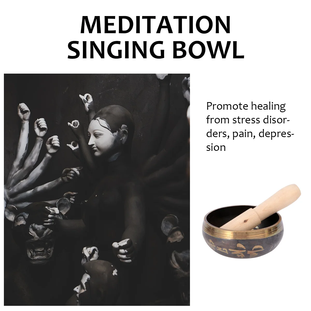 

1pc Tibetan Singing Bowl Set Ancient Harmonic Bronze Singing Bowl for Yoga Alternative Healing