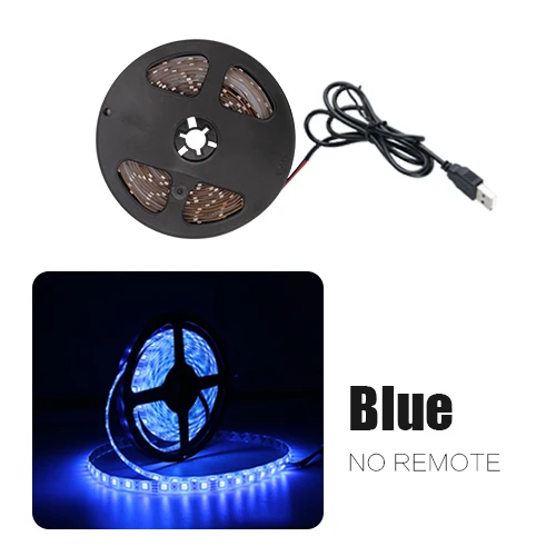 Blue USB Светодиодная лента DC 5 в 50 см 1 м 2 м 3 м 4 м 5 м Мини 3Key 24Key гибкий светильник SMD 2835 Настольный Декор экран ТВ фоновый светильник ing - Испускаемый цвет: Blue
