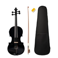 44 full size violin violin sound and electric violin solid wood body ebony accessories high quality black electric violin