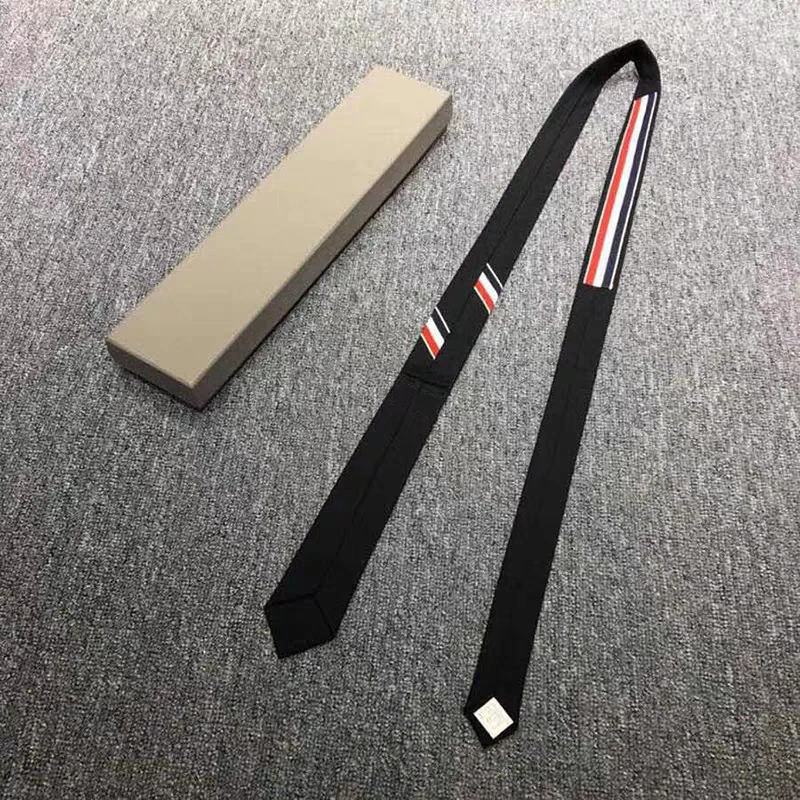 2020 Fashion TB THOM Brand Classic Men Wome Business Formal wedding Wool Striped Neck Tie Casual Shirt Dress Accessories | Аксессуары