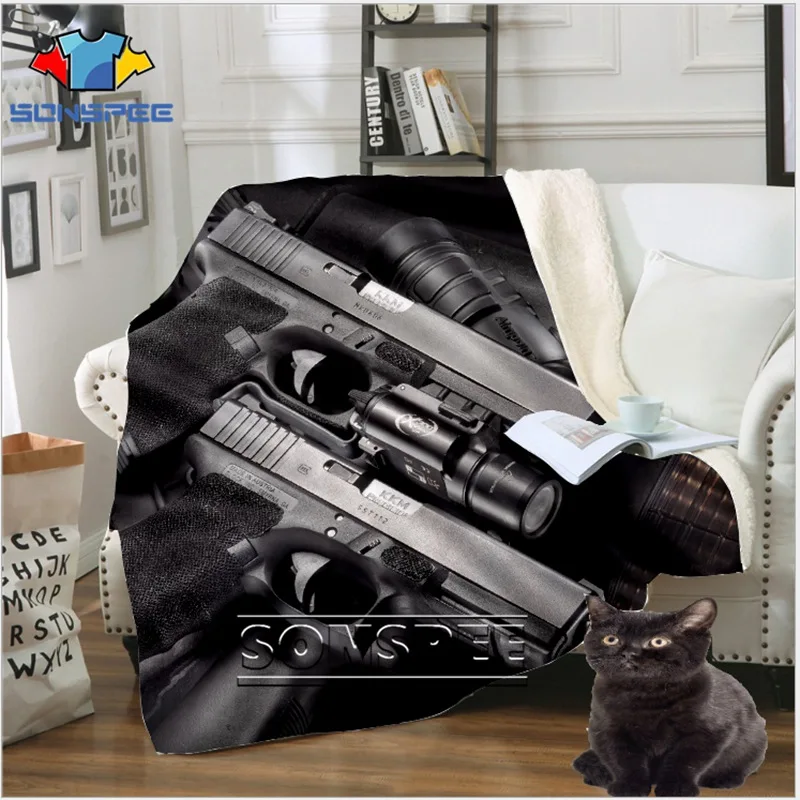 Диван в стиле аниме пистолет пуля молодежное постельное белье с рисунком
