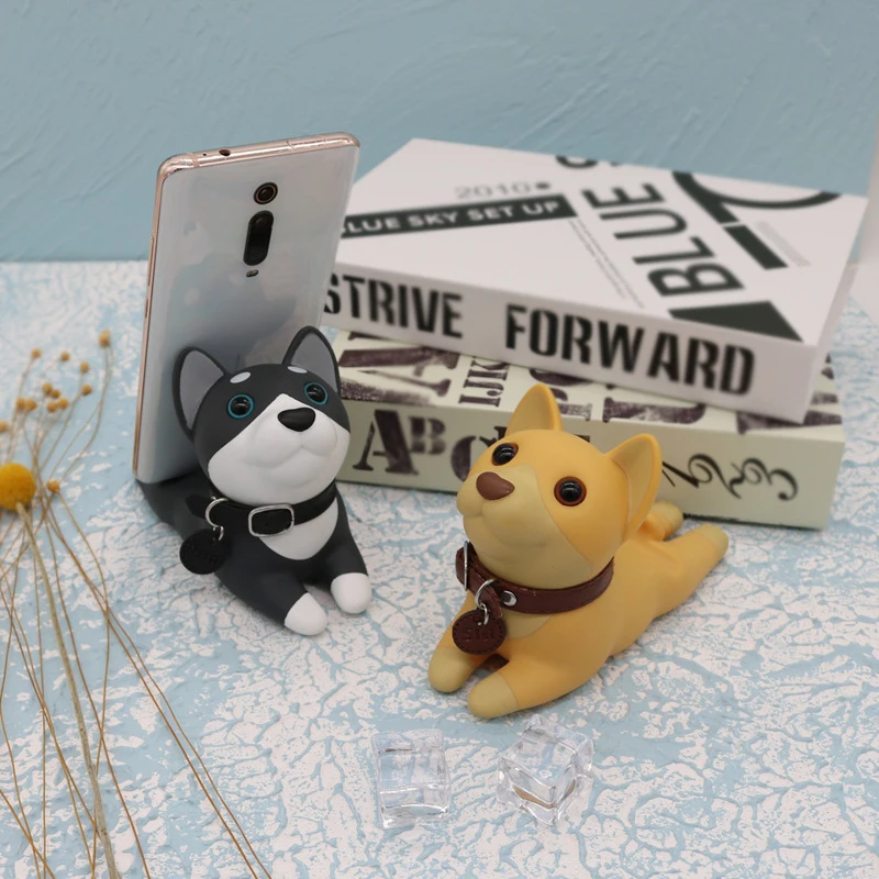 cartoon dog office home desktop stand mobile phone holder decoration lazy mobile ipad stand live free global shipping