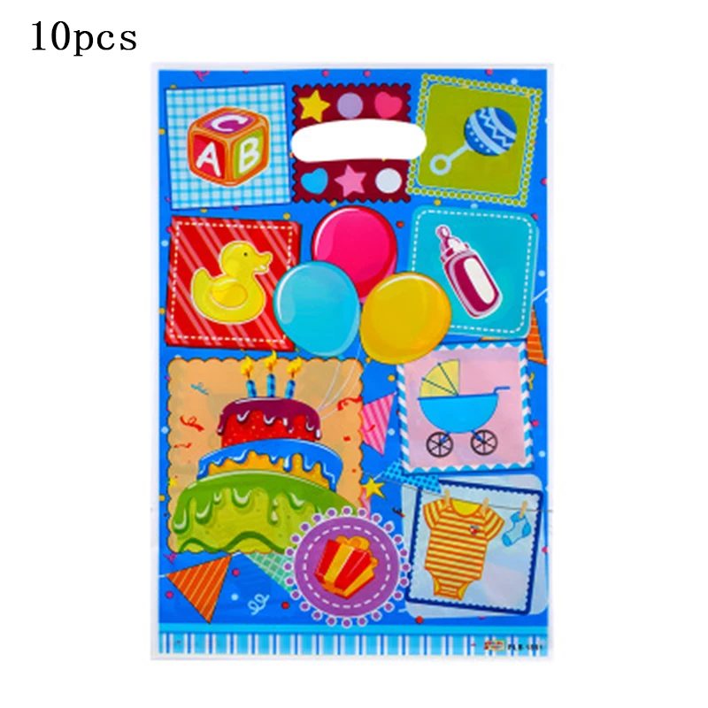 Милый мультяшный пластиковый подарочный пакет с днем рождения пончики принц