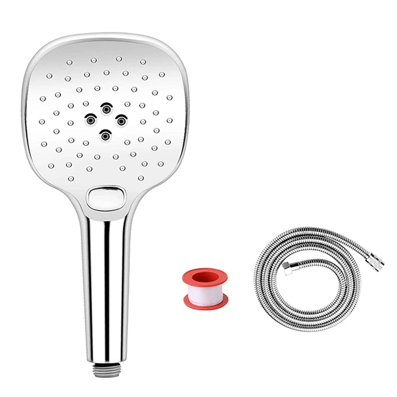 

Shower Head With 1.5 M Hose Shower Head 3 Jet Modes High Pressure And Silicone Water Outlet Spray Hand Shower