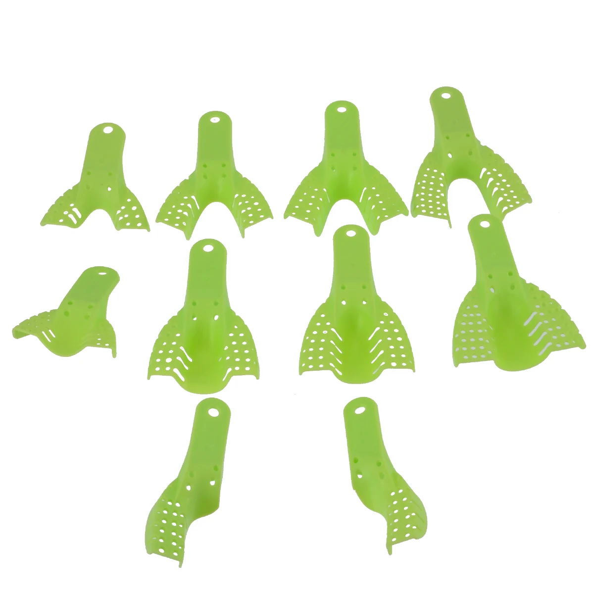 10 шт зубные оттискные ложки Пластик материалы зубы держатель зубной центральной