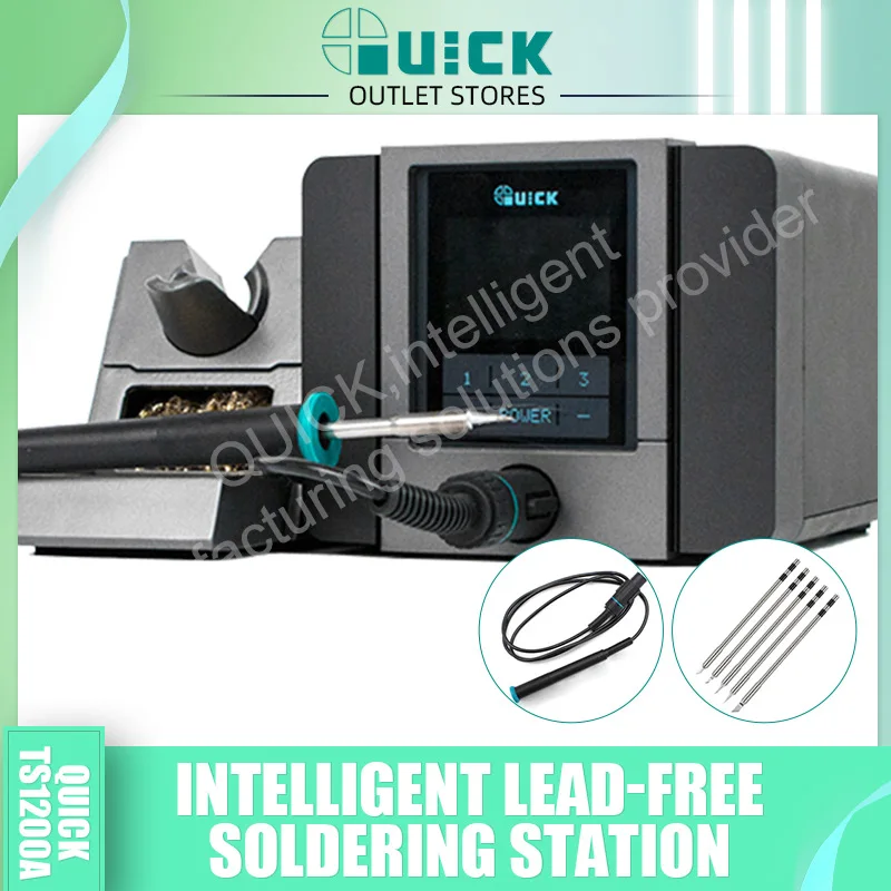 

Quick TS1200A Lead Free Soldering Iron Station LED Display for Phone Motherboard Repair BGA Soldering Tools