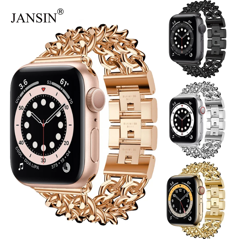 

Link Bracelet Stainless Steel strap For Apple Watch 38mm 42mm Bracelet Metal Band for iWatch Series 6 SE 5 4 40/44mm 41mm 45mm