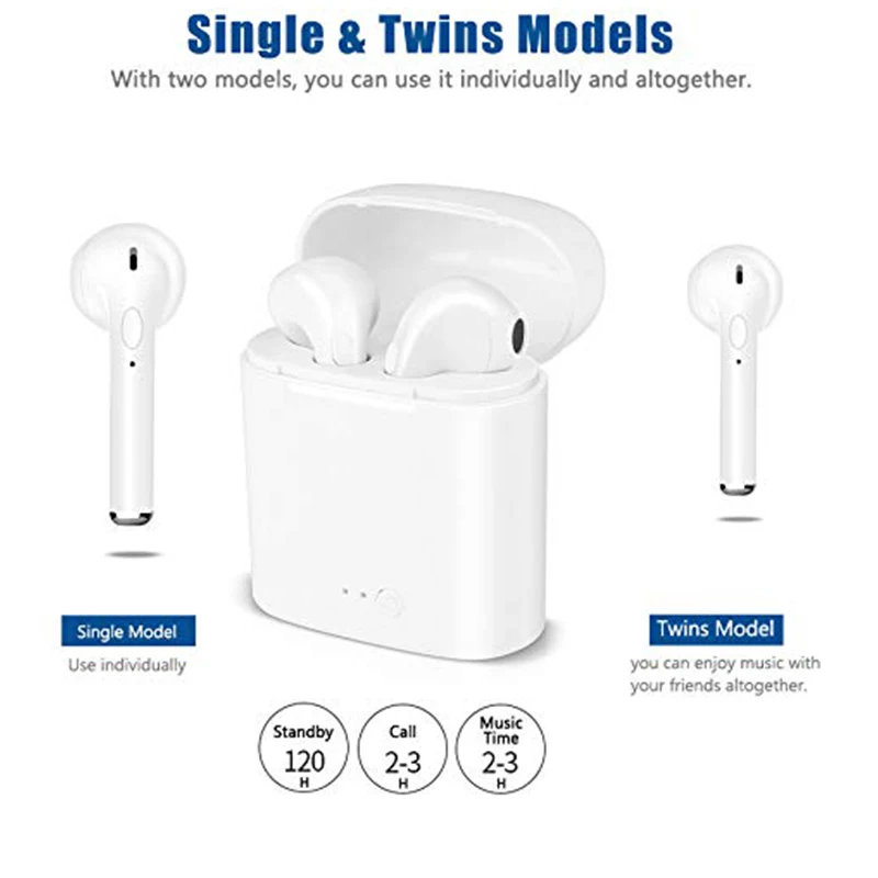 Amkle i7s TWS Mini Bluetooth BT 5 0 наушники беспроводные в ухо спортивные бас с микрофоном для
