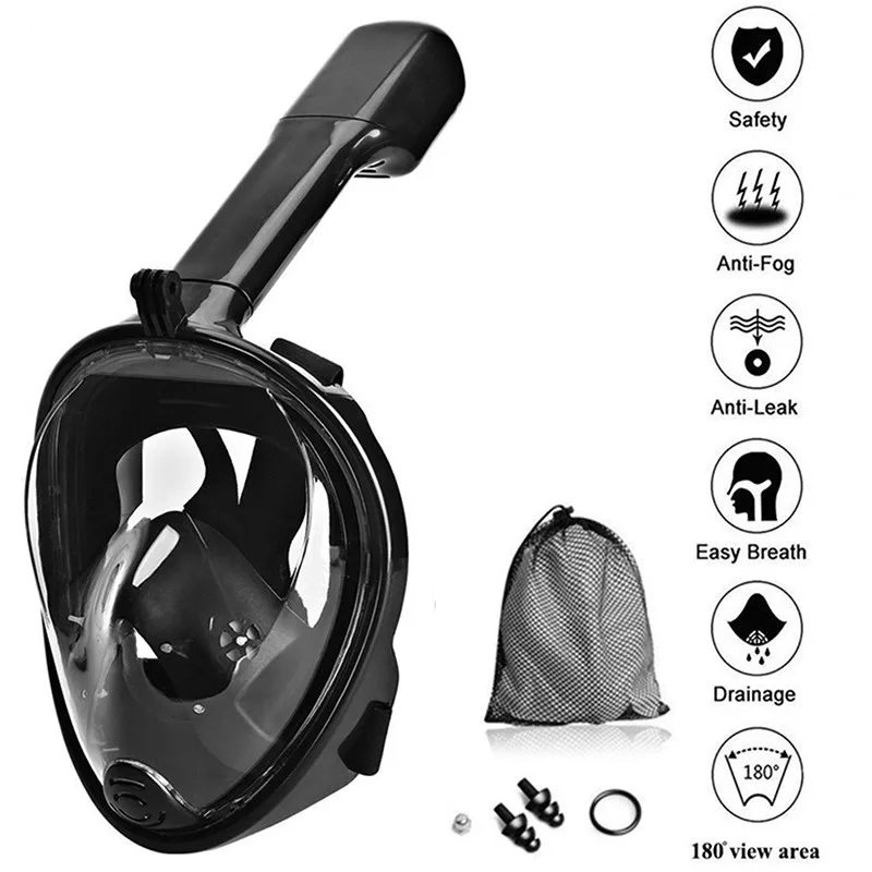 Маска для плавания с аквалангом на все лицо противотуманная маска подводного и
