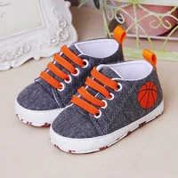 toddler baby canvas classic sports sneakers football print slip newborn cartoon baby girls boys soft first walkers baby shoes
