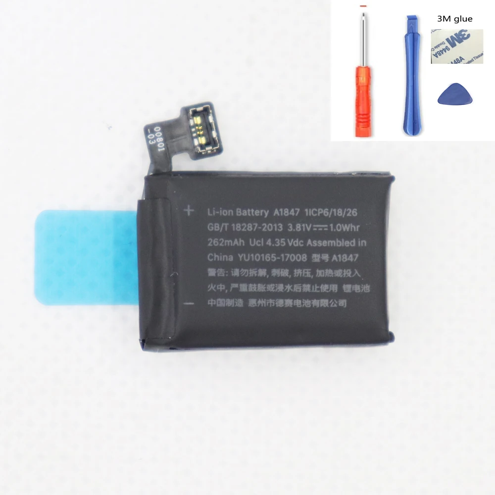 Аккумулятор ISUNOO GPS A1847 для Apple watch 3 4 38 мм, серия 3, gps a1847, настоящая батарея 262 мАч с инструментами для ремонта