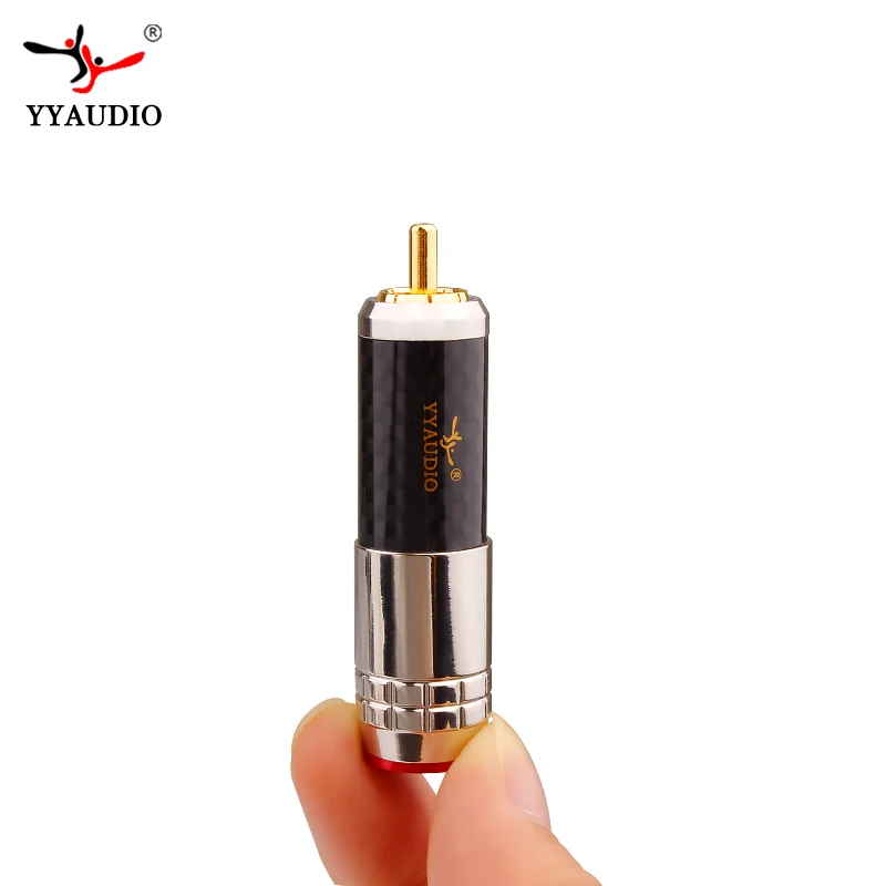 High End 24K Gold plated Brass Male RCA Plug Connector Adapter With Lock Hifi Audio Video AMP TV AV DVD Signal Cable DIY | Электроника