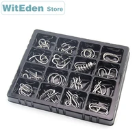 3d metal wire puzzle classic knot 16pcssets intelligence buckle interlocking brain teaser antistress reliever educational toys
