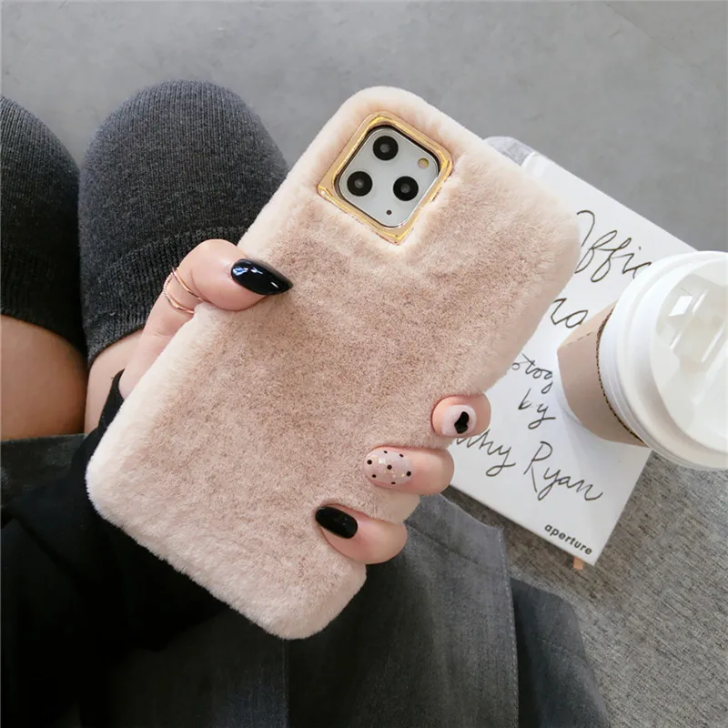KJOEW плюшевый пушистый меховой чехол для телефона iPhone 11 Pro X XS XR Max 6 6s 7 8 Plus