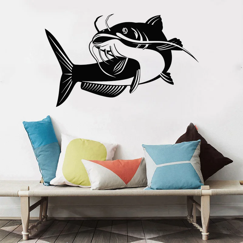 

Catfish Wall Stickers Club Window Mural Bass Fish Vinyl Wall C2025