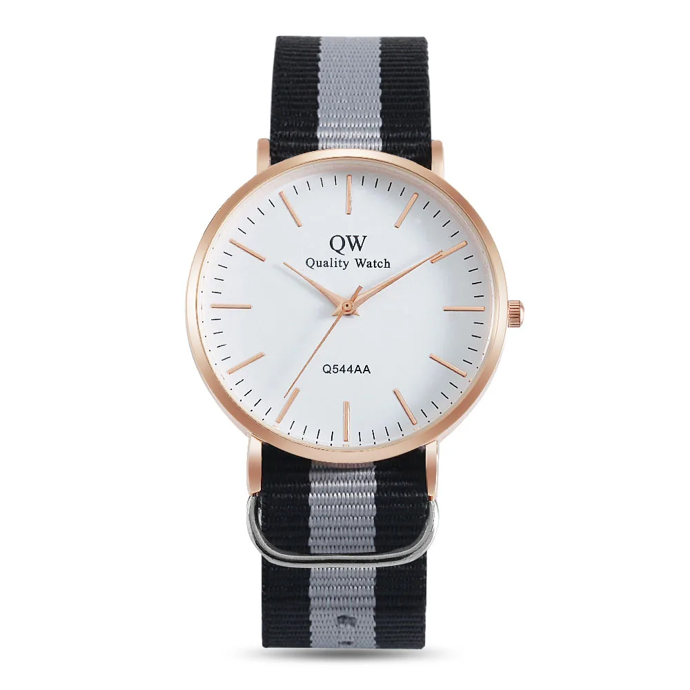 QW спортивные Relojes минималистичный британский стиль нейлоновый ремешок наручные