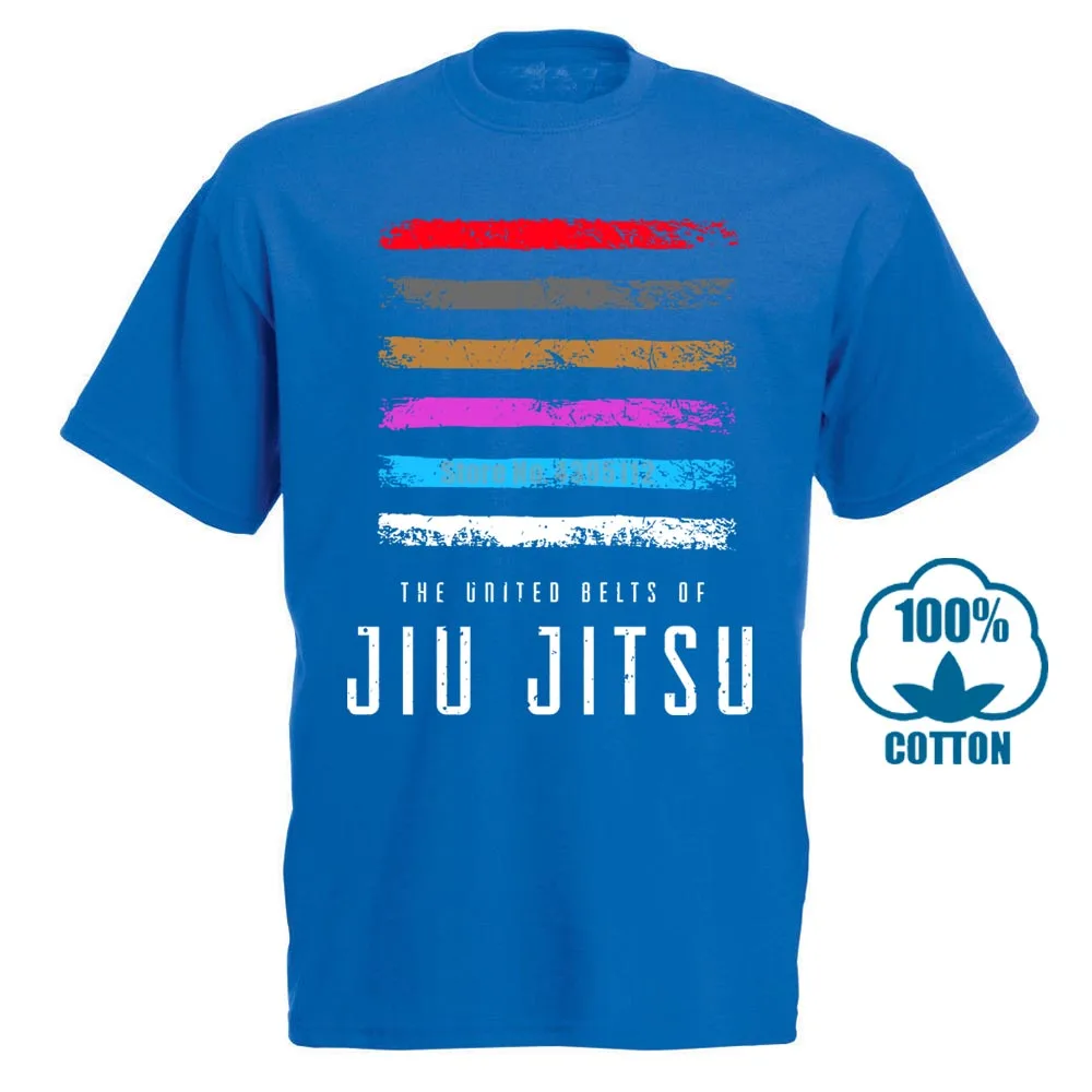 Bjj Пояс Ранг Мужская футболка для джиу джитсу - Цвет: Синий