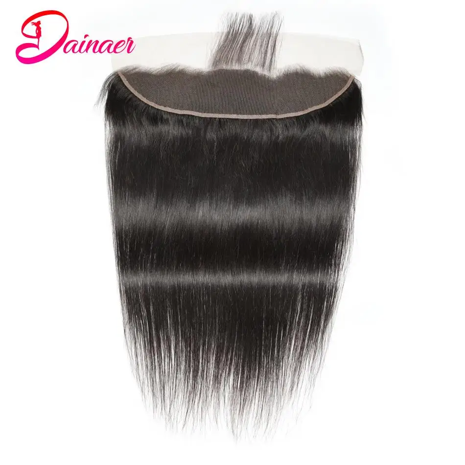 Straight Human Hair Frontal 13x4 Lace Frontal Closure Only Remy Hair Swiss Lace Free Part ''8-22''Peruvian Straight Hair Frontal