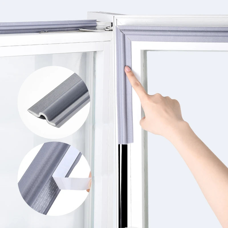 

Self Adhesive Seal Strip Sound Proof and Windproof Nylon Cloth Foam Dustproof Door Tape Weather Rubber Strip for Sliding Window