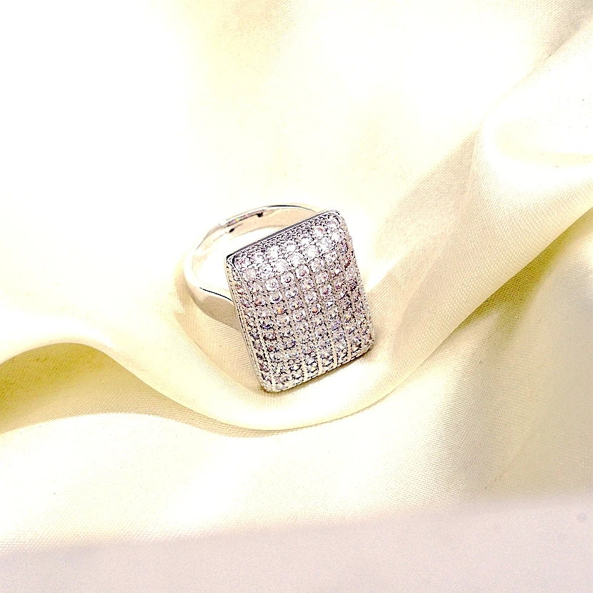 Вечерние шие кольца для женщин вечеринок и банкетов роскошные на палец белого