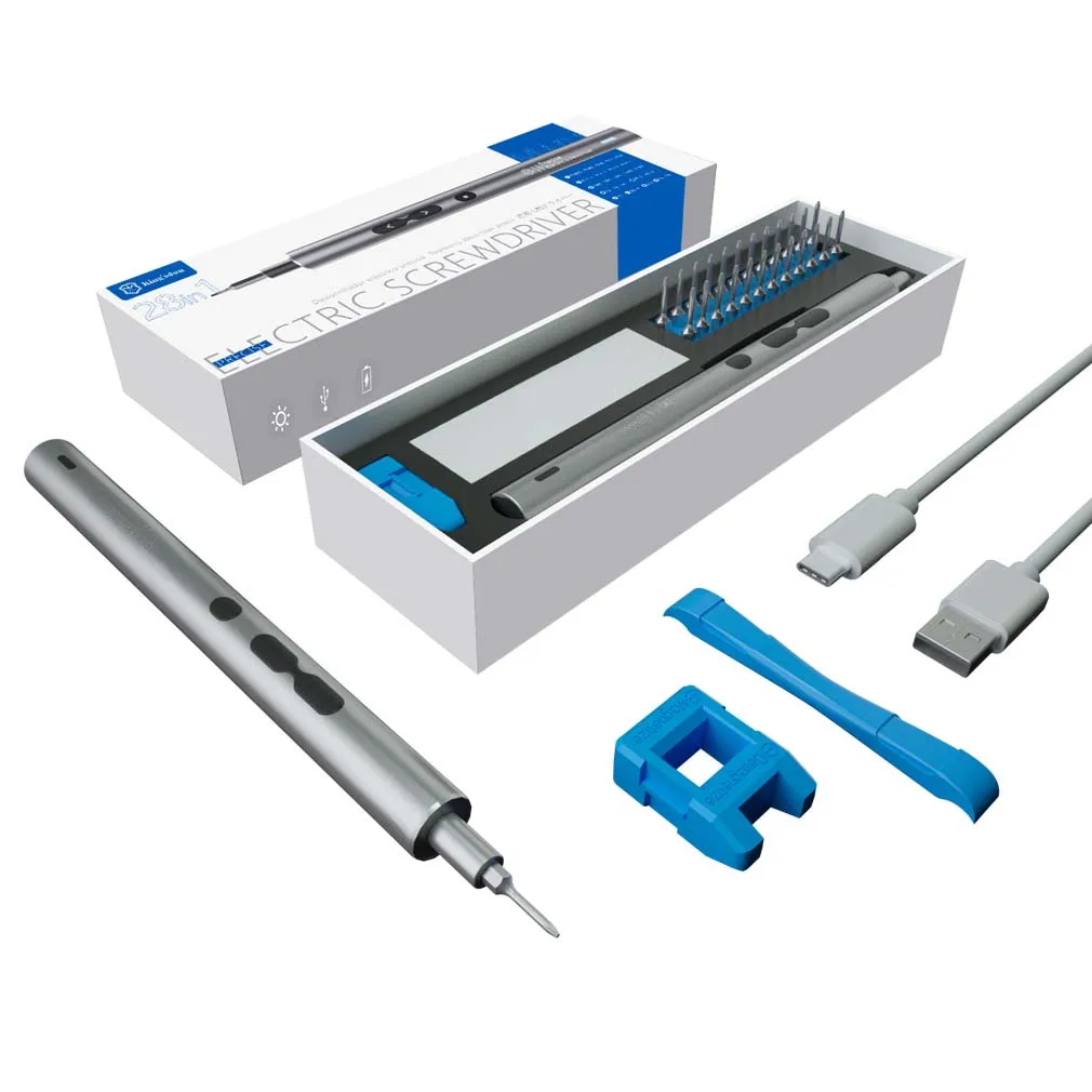 

28 шт/59 шт в 1 Мини электрическая отвертка набор USB перезаряжаемый беспроводной шуруповерт с LED светильник магнитный инструмент для ремонта