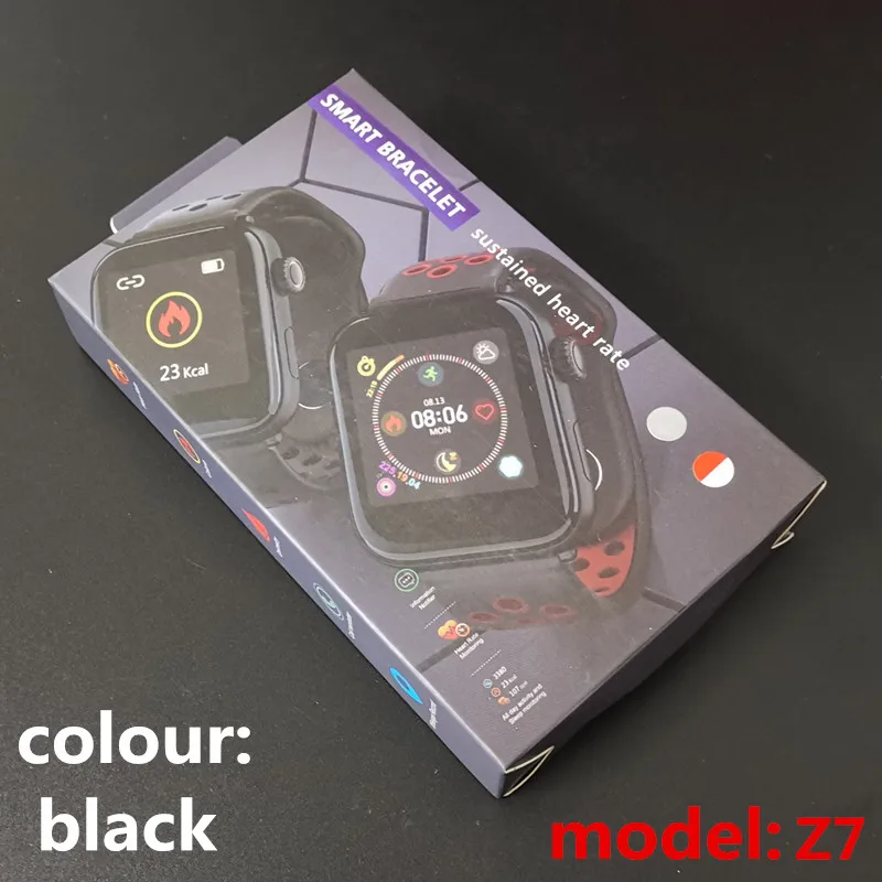Z7 black Умные часы серии IWO 4 поколения 5 поколения часы 3 поколения часы Поддержка IOS Android W54/W34/I6/I2PRO/P4/QW21/Z7/W55/I7 - Цвет: Z7 black