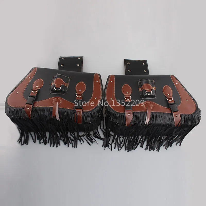 

Чемодан из искусственной кожи для Harley, Honda, Suzuki, Yamaha, Kawasaki, Ducati, Chopper, универсальные мотоциклетные седельные сумки